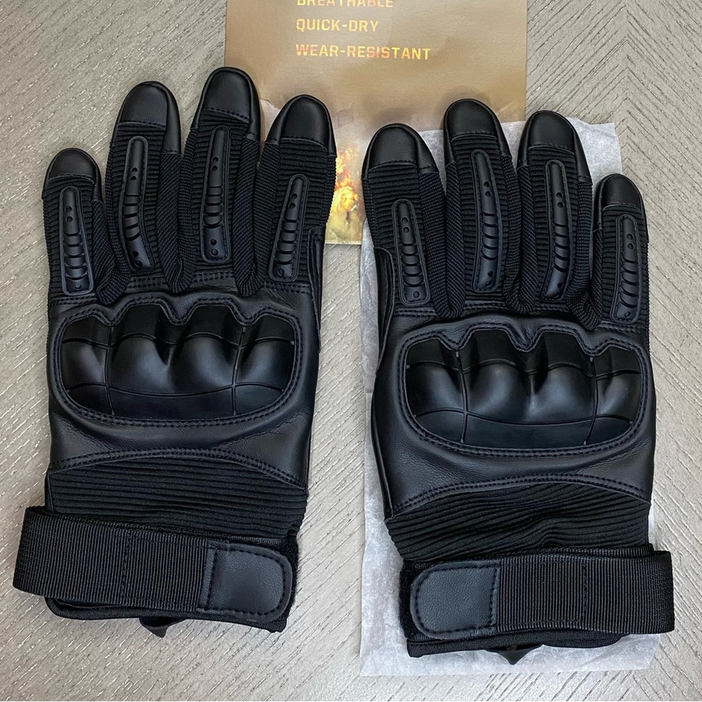 Wtactful Tactical Black Protective Gloves For Men Size Large